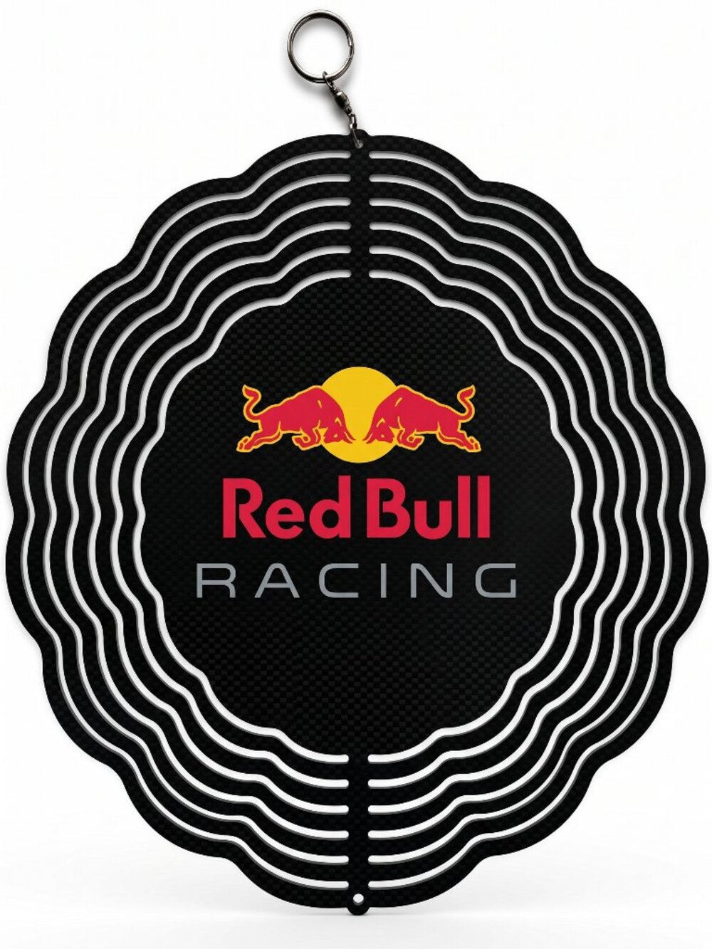 10" Red Bull Racing F1 Kinetic Wind Spinner - Black Metal Yard Decor